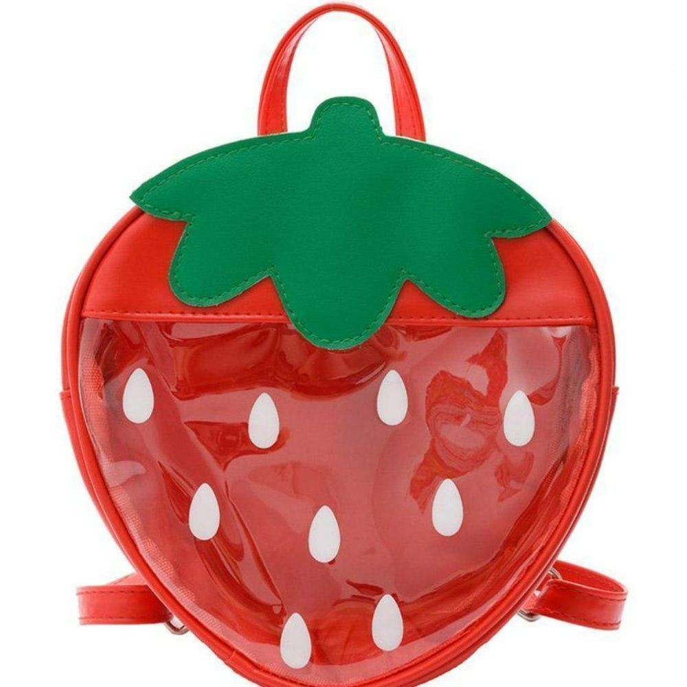 Strawberry Kids Backpack | School Bag Lunch Bag Shoulder Bag Handbag